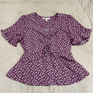 Lavender Floral Peplum Blouse